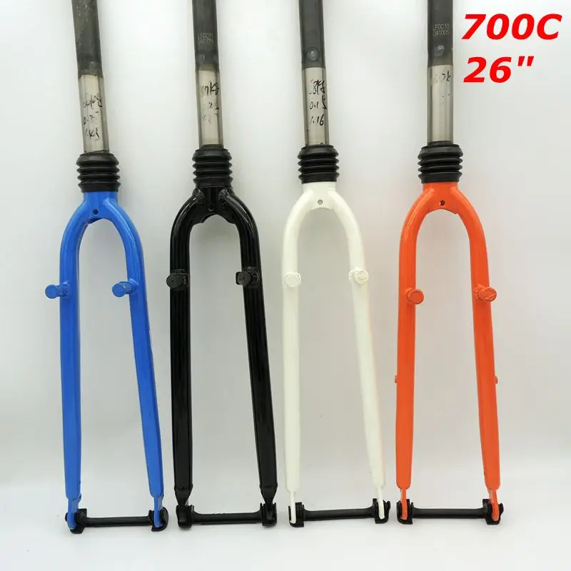 700C Road Bike Wagon V-brake Front Fork Middle Tube Damping Rubber Shock-proof Aluminum Mountain Bike 