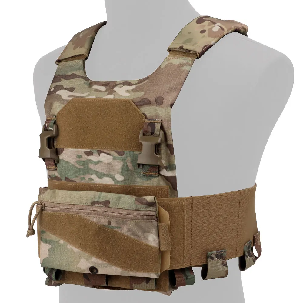 

Lightweight Tactical Vest Plate Carrier Set With Triple Magazine Clip Elastic Pouch Candy Storage Bag 2.5CM Buckle