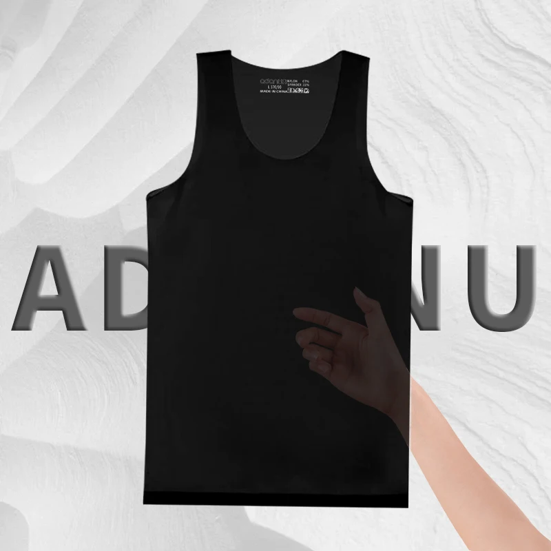 

Men's Lightweight Ice Silk Transparent Breathable Tight Vest Sports Casual Tight Top Soft Comfortable Quick Drying Vest AD327