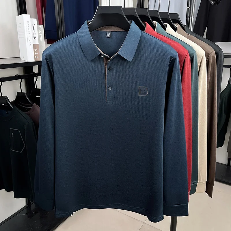 New Luxury Quality Men's Letter Print  Polo Shirt Spring Autumn Breathable Comfortable Classic Fashion Tops Versatile Men's Wear
