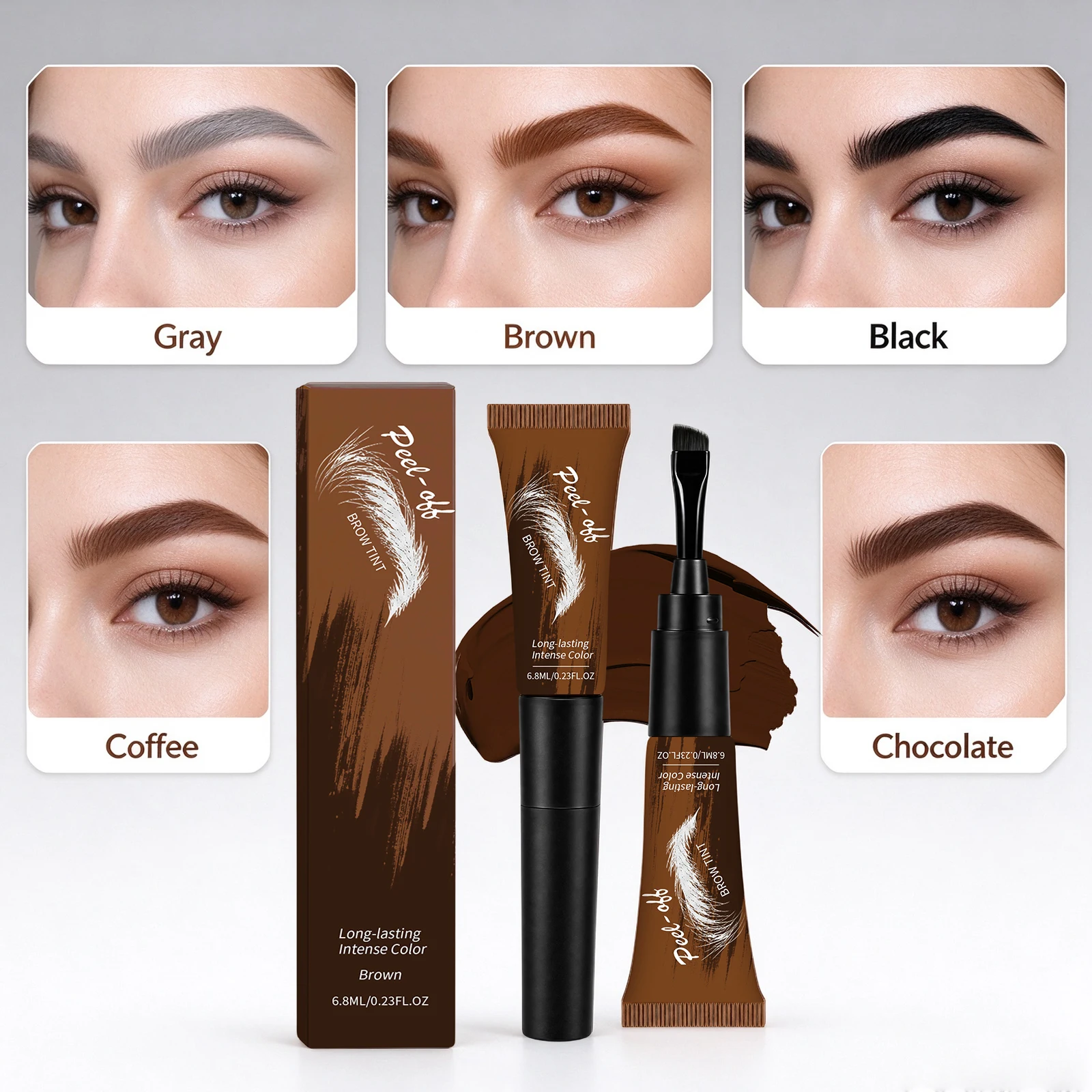 5 Colors Eyebrow Dyeing Paste Long Last Waterproof Natural Wild Brow Cover Light Pale Brow Fast Coloring Fill Brow Gap No Smudge