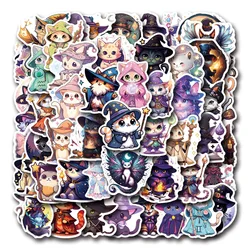 10/55pcs Cute Funny Magic Cat Graffiti Stickers Goth Decals DIY Scrapbook Skateboard Luggage Notebook Diary Graffiti Stickers