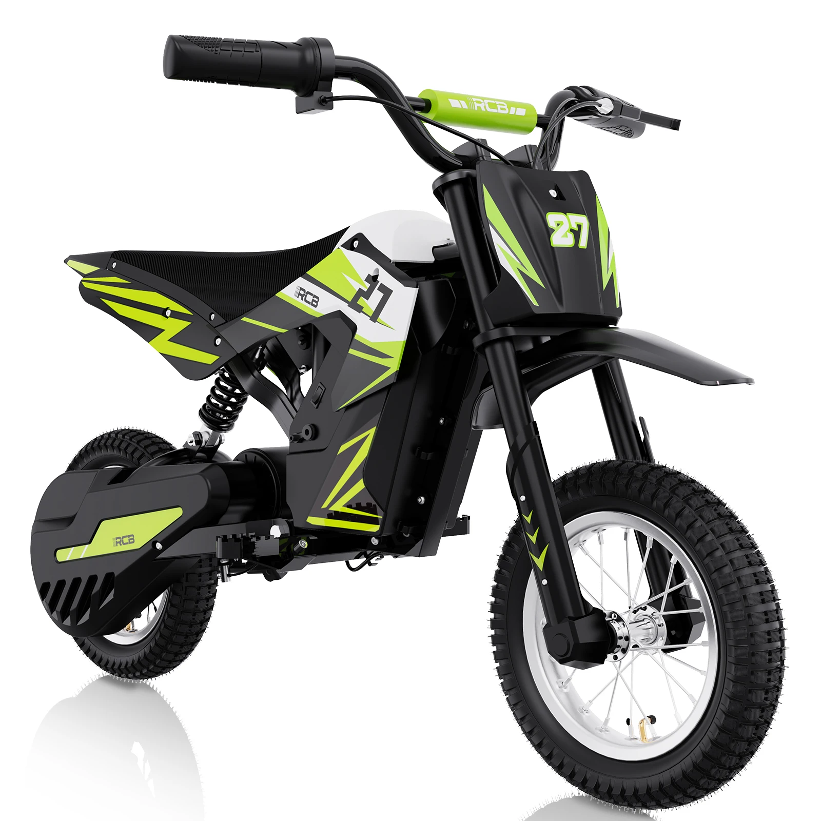 RCB R9X Moto Électrique Enfant 3 Vitesses Réglables Moteur 36V Autonomie 15km Vitesse 25km/h Pneus 12" Sécurité Confort 3-12 Ans