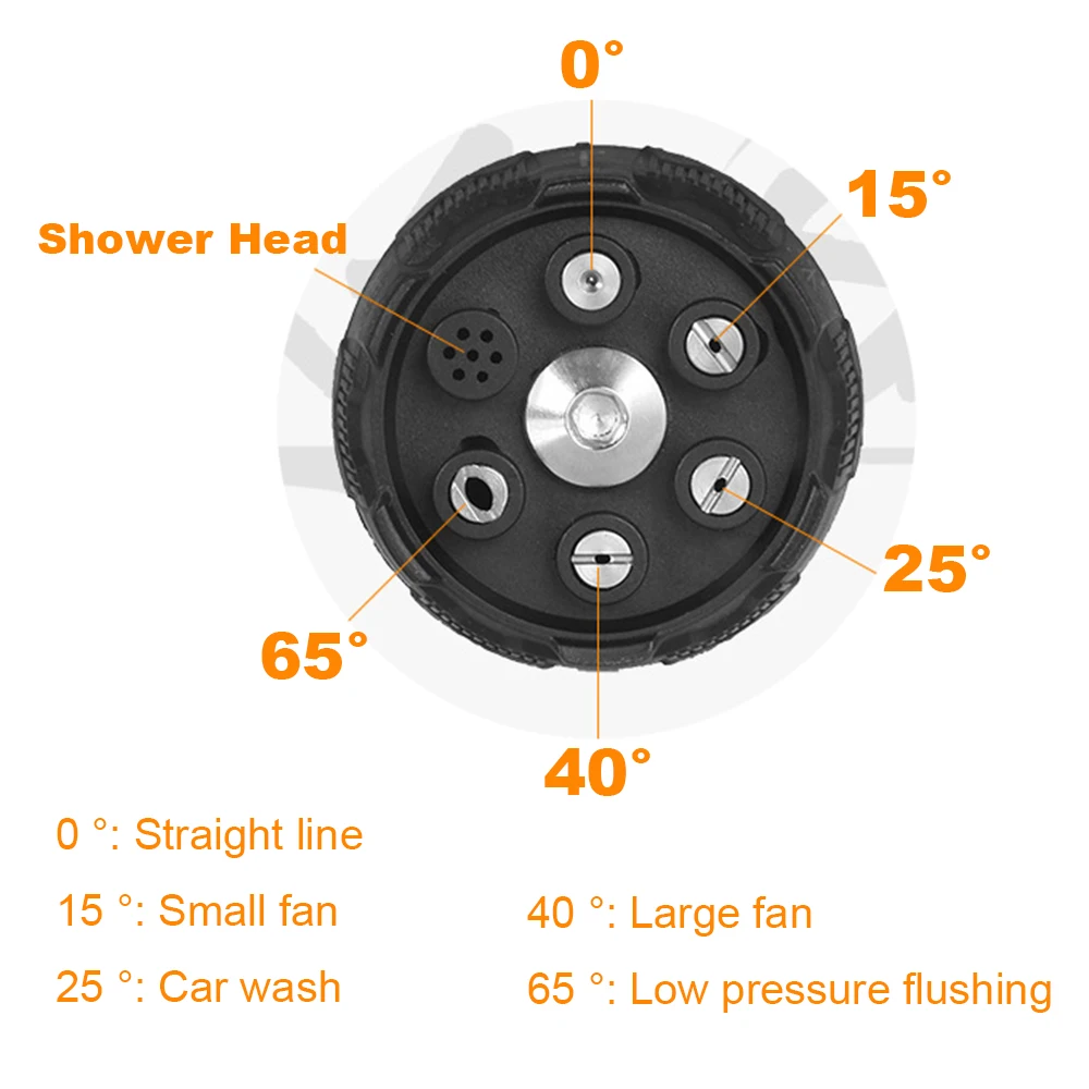 Universal 4000Psi High Pressure Washer Spray Nozzle 0 15 25 40 Degree Rotation Watering Rinse Soap Nozzle Tip Garden Cleaning