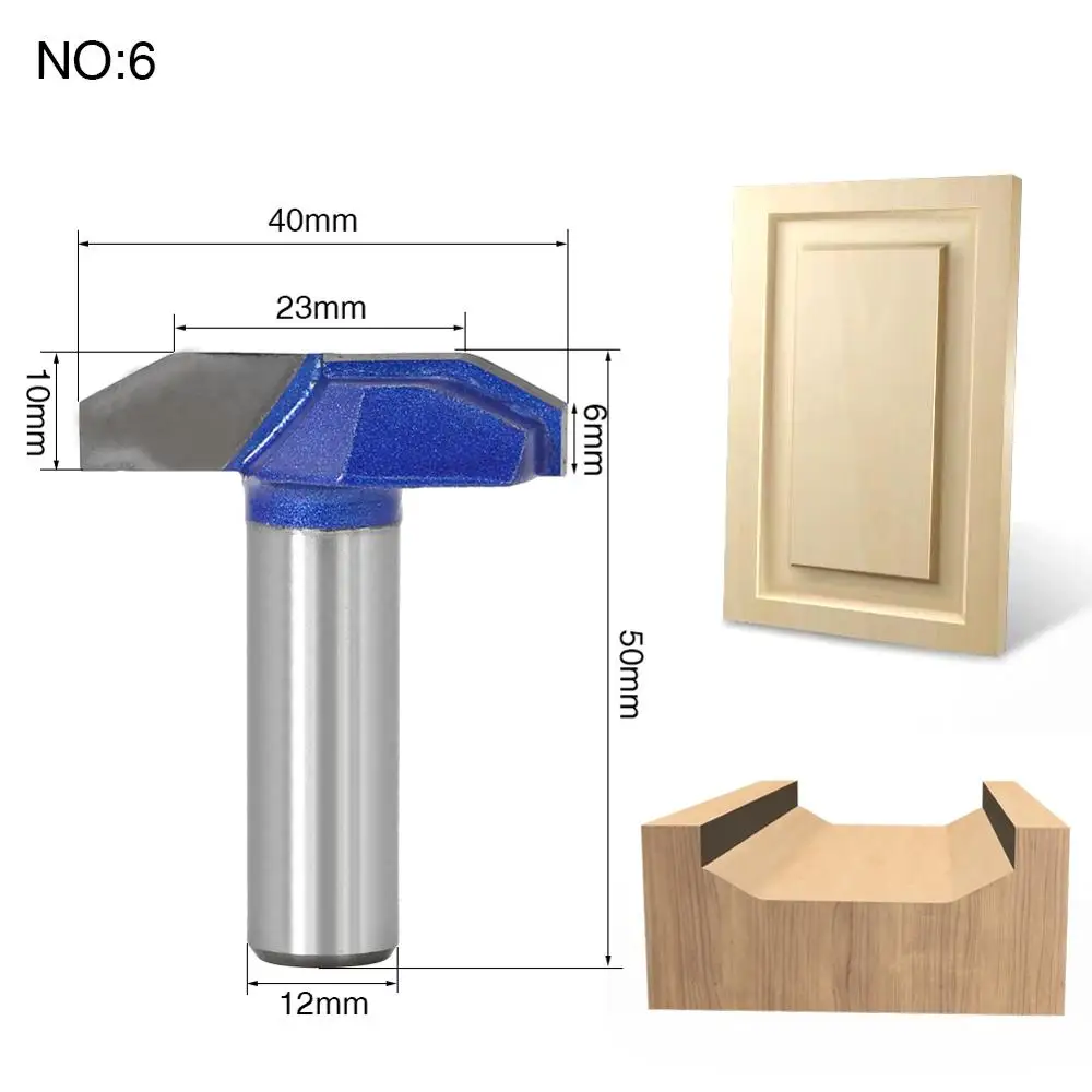 1PC 12MM Shank Milling Cutter Wood Carving Woodworking Door Frame Router Bits Wood Carbide Lassical Door Cabinet Bits Engraving