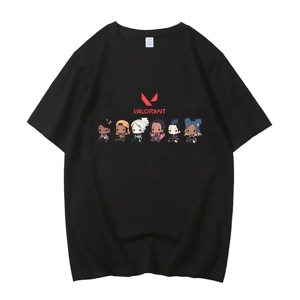 High Quality Valorant Anime T Shirt Men Cotton EU Size Shirts Unisex Cartoon Streetwear Vintage Tshirt Graphic T-shirt Male