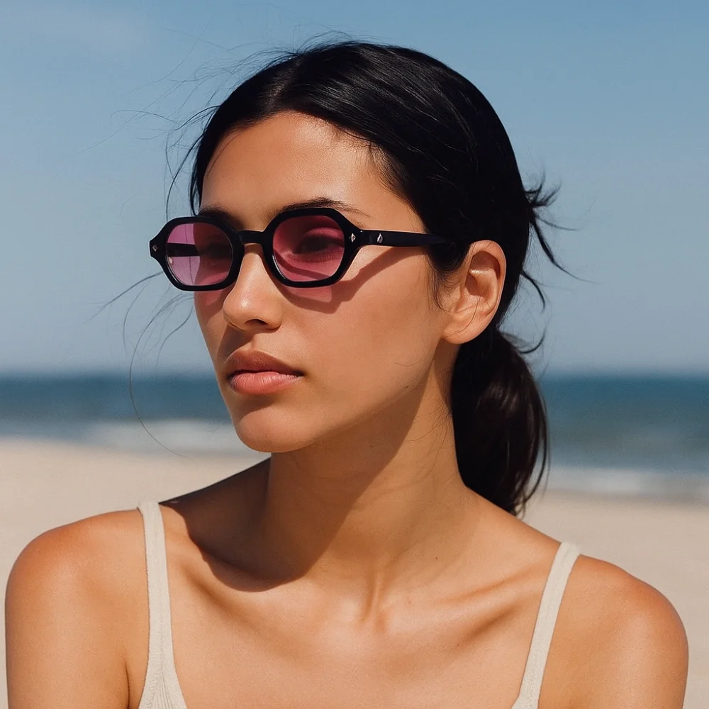 

Multicolor Small Square Frame Sun Glasses Lightweight Blue-light-blocking Polygonal Sunglasses Fashion Vintage Men UV400 Eyewear