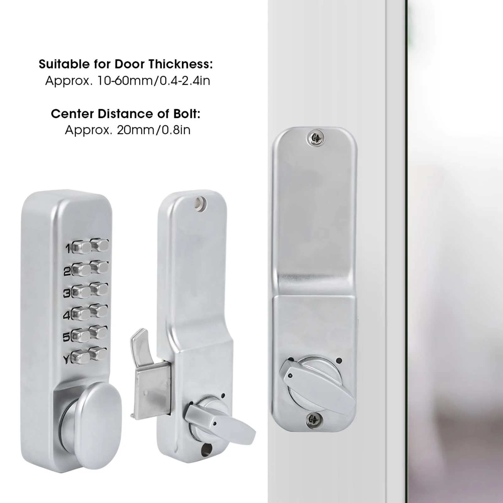 Passsword Lock 1‑11 Digits Mechanical Combination Lock Sliding Door Keyless Access for Kitchen  Balcony Zinc Alloy Lock