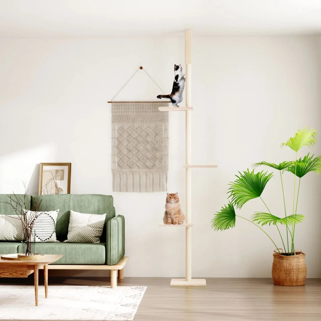 Floor to Ceiling Cat Tree Cream 267.5-297.5 cm