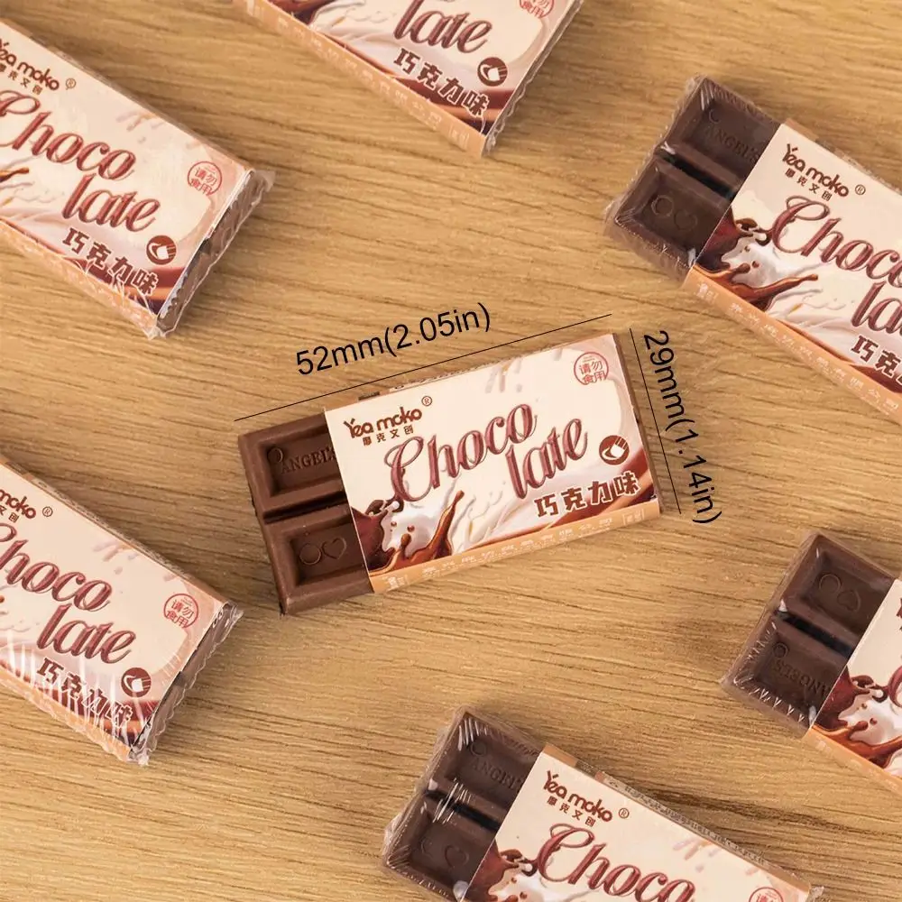 Gomme parfumée au chocolat sans lueur, joli crayon en caoutchouc Kawaii, nouveauté, effaceur créatif pour étudiants