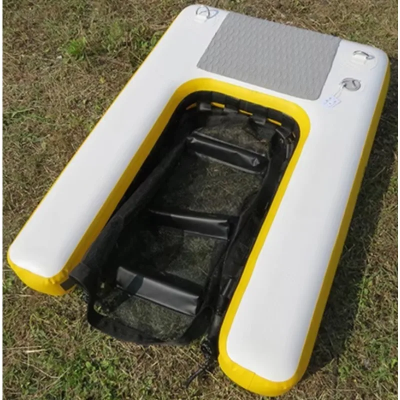 Customized Size PVC Inflatable Dog Ramp Dock Mesh Bottom Floating Ladder Water Ramp for Dogs Pup Plank Design