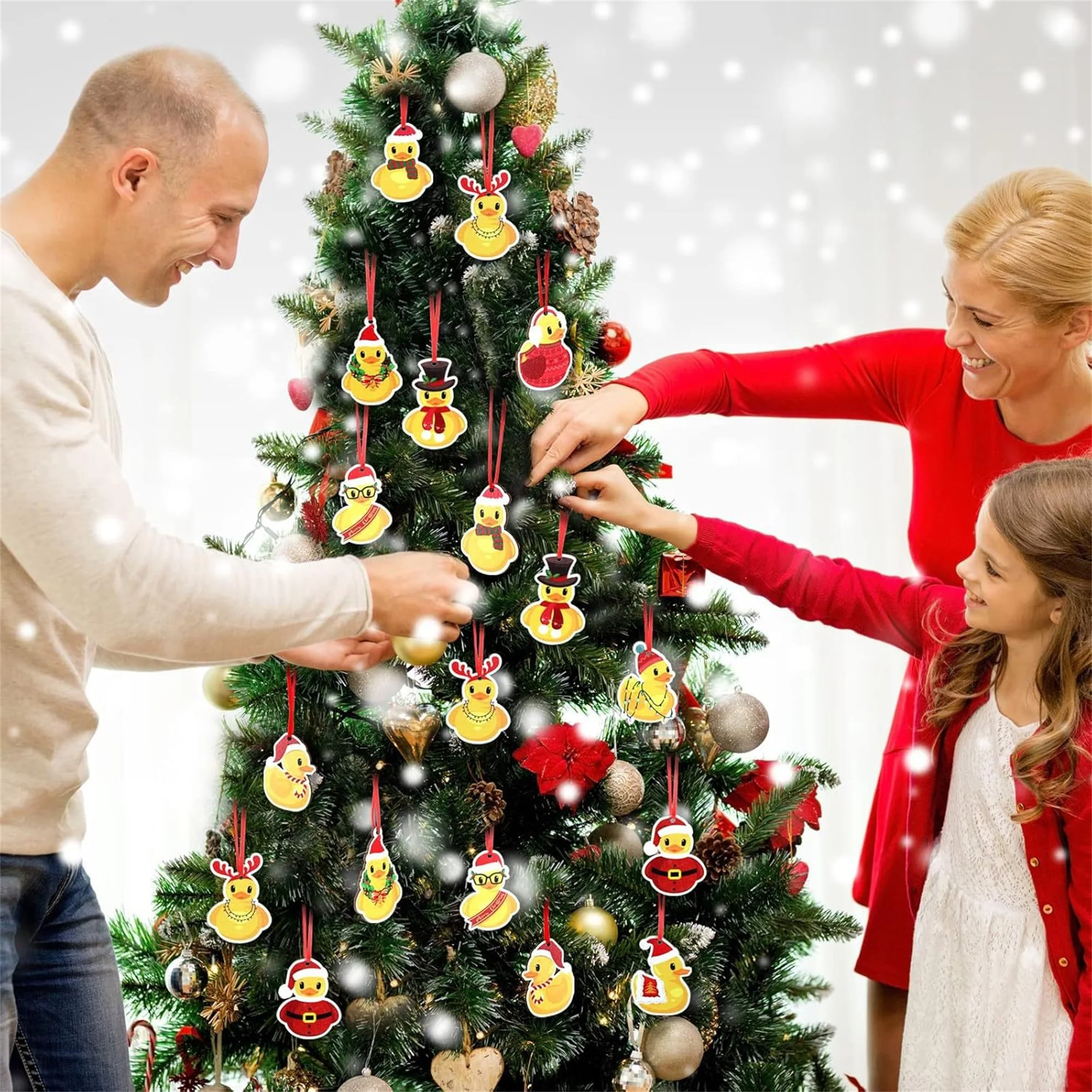 Adorabili ornamenti natalizi con pinguino per albero Decorazioni natalizie piatte in legno 2D da appendere Forniture artigianali Decorazioni per feste