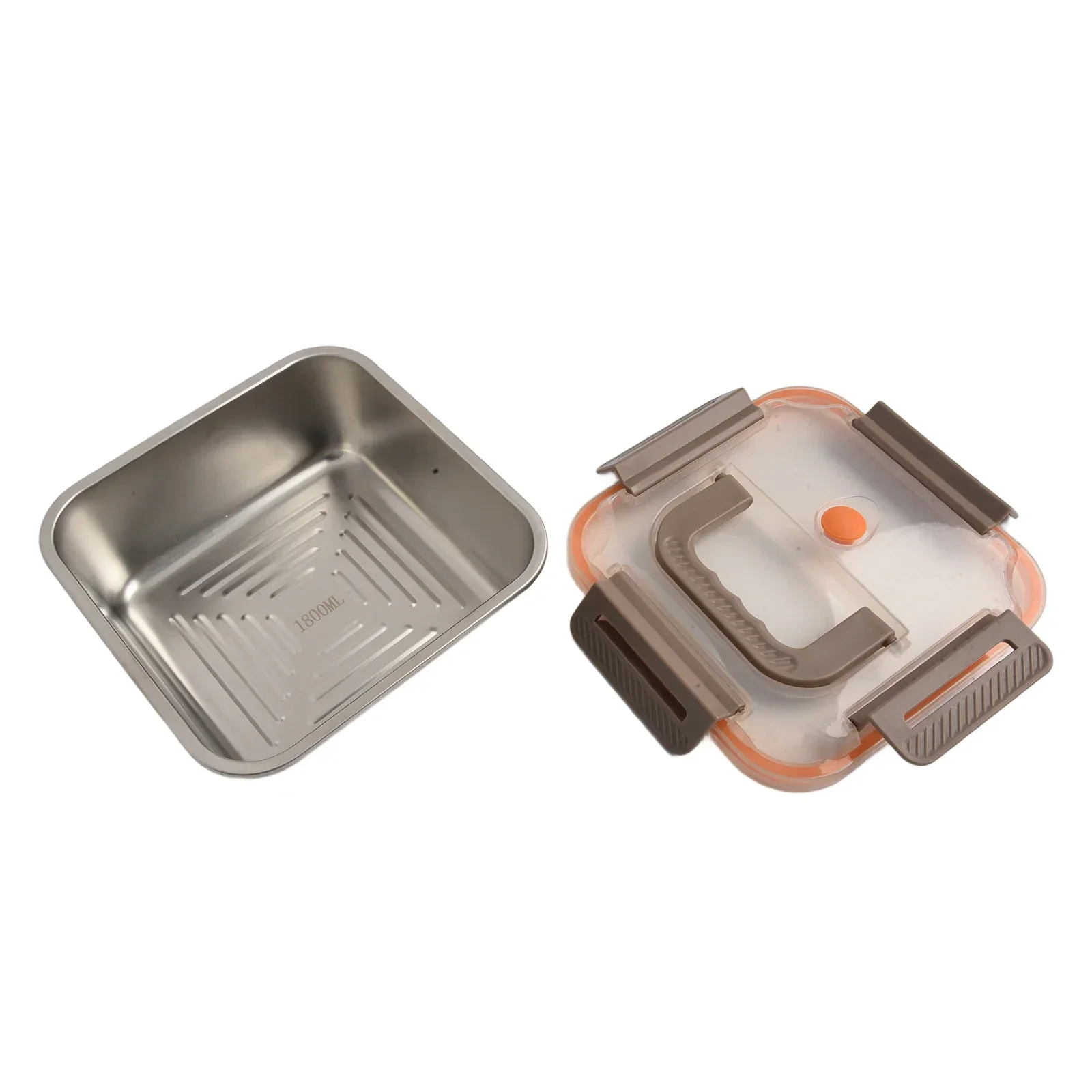 

Portable Meal Storage 19.5x19.5x11.6cm 2400ml Leakproof Food Container 304 Stainless Steel Comfortable Grip Design