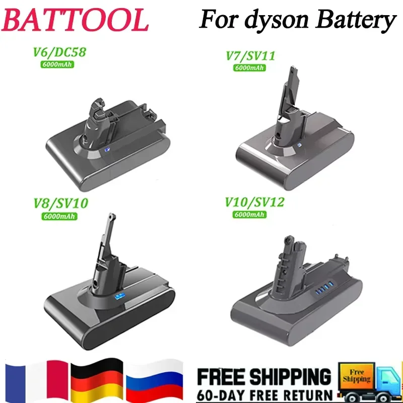 

for Dyson Vacuum Cleaner Battery V6 V7 V8 V10 V11 Type A/B Series SV07 SV09 SV10 SV12 DC62 Handheld Vacuum Cleaner Spare Battery