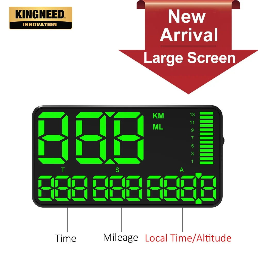 

ELING GPS HUD Speedometer Odometer Car Digital Speed Display MPH Over Speed Alarm Car Clock for All Vehicles Universal C80 C90