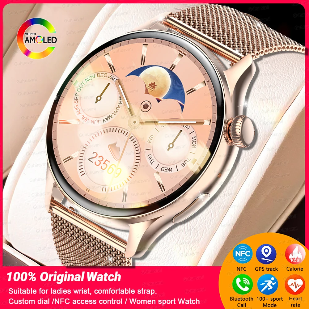 2025 New  NFC Smart Watch Women AMOLED HD Screen IP68Waterproof Blood oxygen BT Call Smartwatch For Women fashion Watch 4 Mini