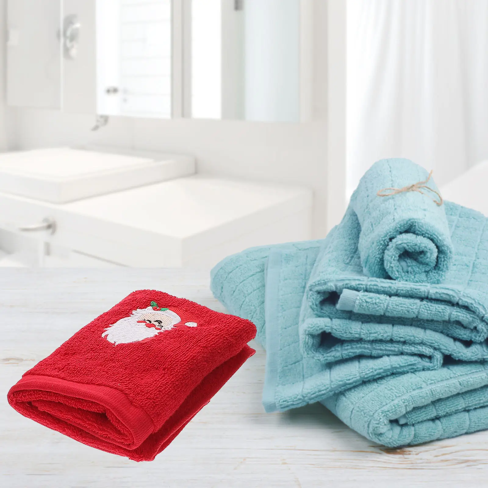 

Набор из 6 полотенец для лица с рождественской тематикой, из чистого хлопка, мягкие, безопасные для чувствительной кожи, для всех возрастов, быстросохнущие, для дома