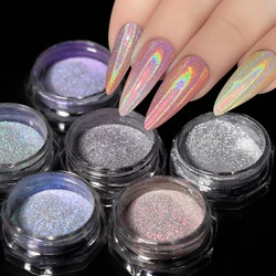 1 Box Colorful Shining Rainbow Nail Powder Pink Blue Ultra Fine Sparkly Nail Glitter Rubbing Dust On Manicure Decorations