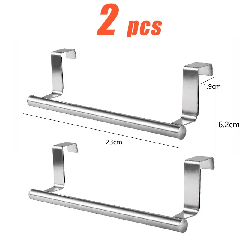 Keukenkast Deur Handdoekstang Roestvrij Stalen Deur Terug Handdoek Hangende Houder Badkamer Ponsvrije Handdoeken Haken Home Organizer - afbeelding 1
