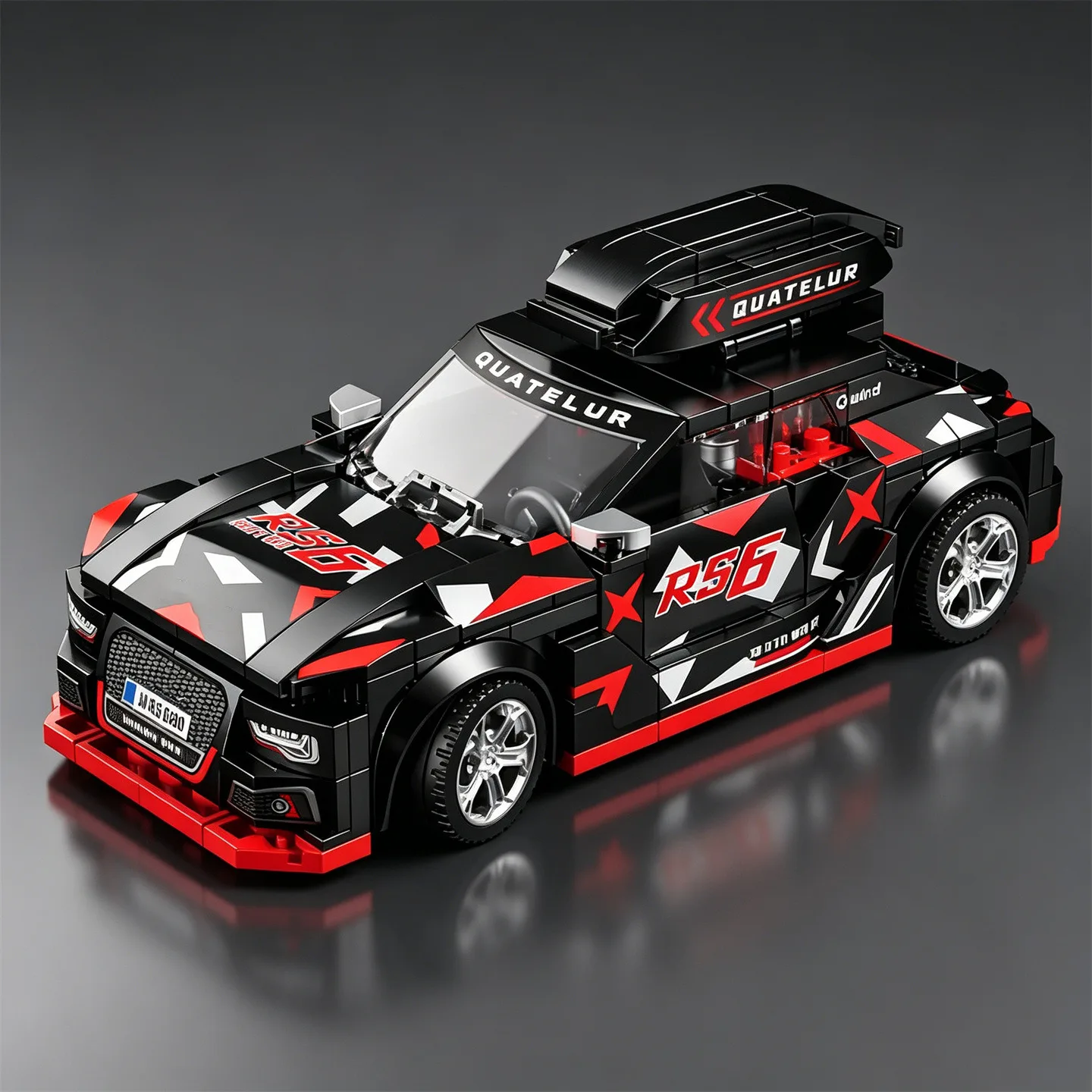 MOC 8 Ensembles de Blocs de Construction de Voitures de Sport Supersportives Modèle de Course RS6 488GT3 Jouet Éducatif pour Enfants Voiture à Petites Particules
