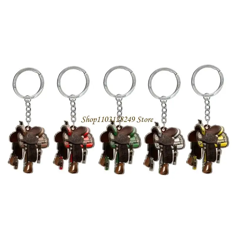 N5KD Acrylic Car Horse Saddles Keyring For Mirror Hanging Keychain Ornament Gift Home Decors And Christmas Decoration