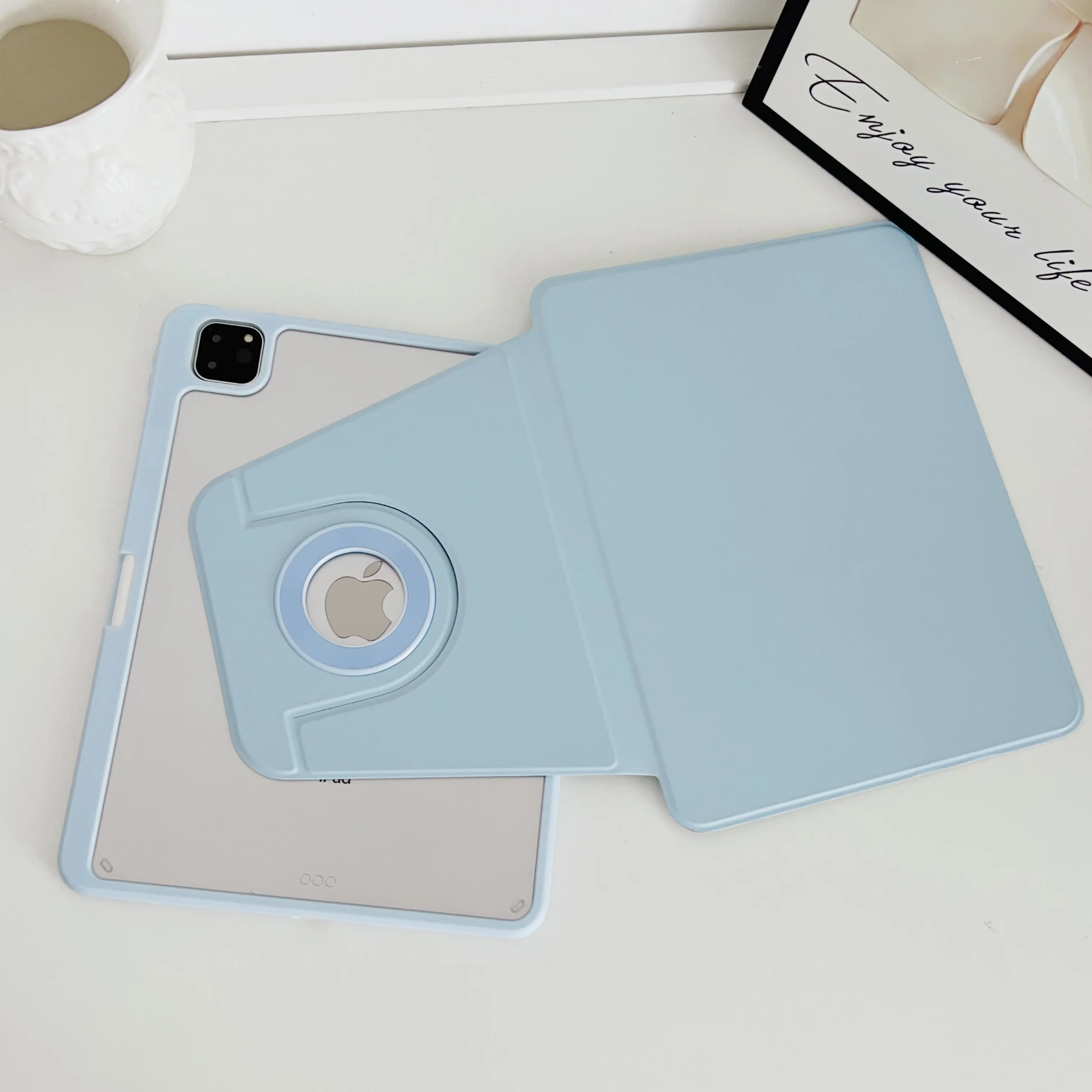 360 Rotation Magnetic Detachable Case for iPad Air 13Inch M2 2024 iPad Pro 12.9 Case 2022 2021 Trifold Stand Pencil Holder Cover image 4