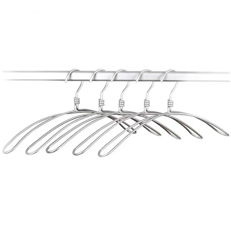 5pcs/lot Aluminium Alloy Wide Shoulder Hanger Thickened Trouser Rack Anticorrosion Durable Metal Clothes Hanger