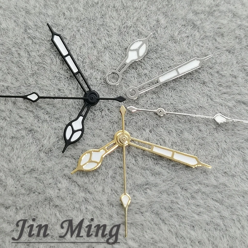 High Quality Green Luminous Watch Hands 13mmx12.5mmx8mm - Silver Black Compatible for NH35 NH36A 7S26 7S36 4R35 4R36 Movements