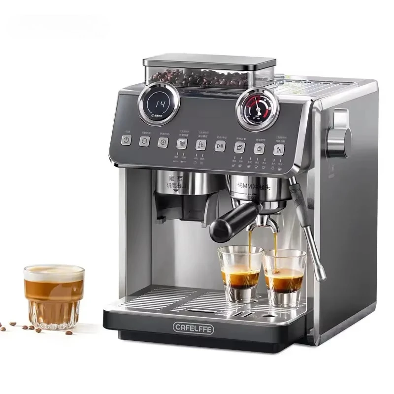 Double Boiler Italian American Full & Semi  Small Household Milk Frother Grinding All-in-One Automatic Coffee Machine