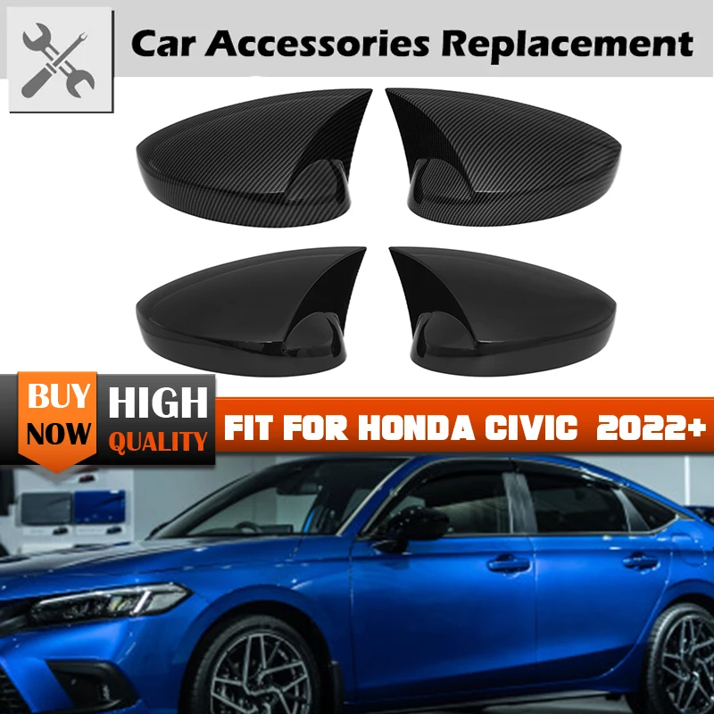 Rearview Mirror Cover Caps Side Wing Rear view Covers Shell Cap Housing With/No Turn Signal Light Fit Honda Civic 11th 2022-2023