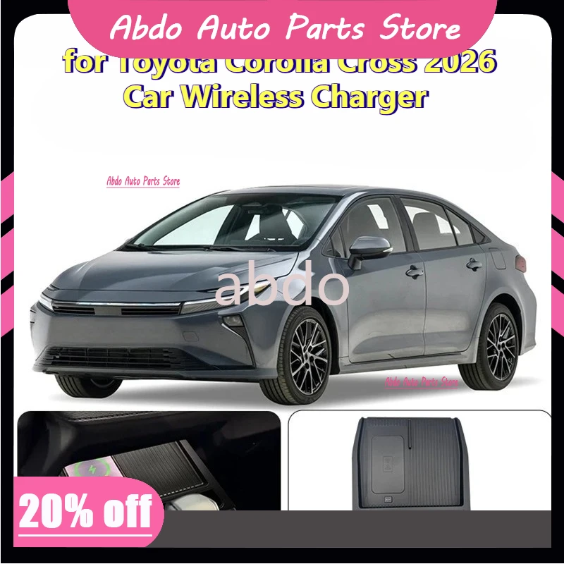 abdo for Toyota Corolla Cross 2026 Car Wireless Charger Intelligent Center Console 15W Onboard Fast Charging Pad Mobile Phone Ho