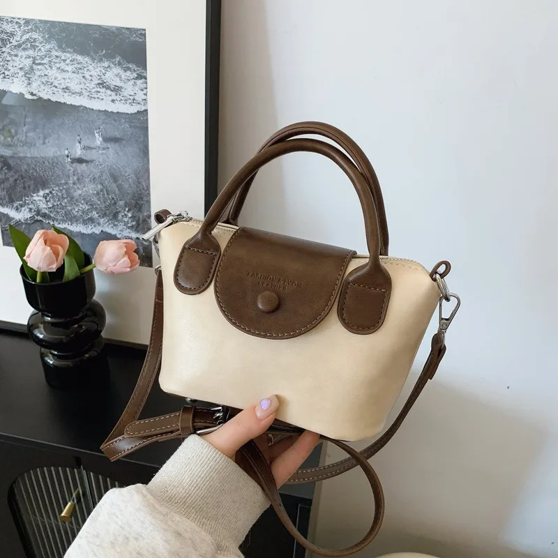 

Популярная женская портативная сумка через плечо в форме клецок в стиле ретро для отдыха, модная сумка через плечо большой вместимости на осень и зиму