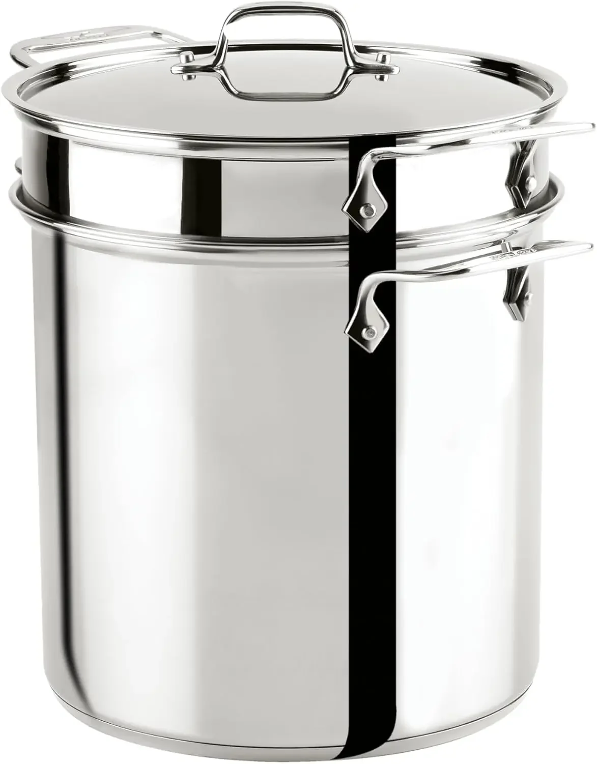 

Specialty Stainless Steel Stockpot Multi-Pot with Strainer 3 Piece 12 Quart Induction Oven Broiler Safe 500F Strainer