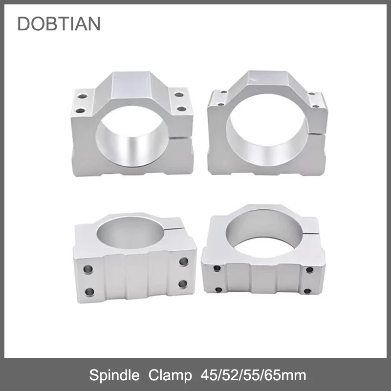 65mm 55mm 52mm 45mm Aluminum Spindle Clamp Motor Bracket with 4pcs Screw for CNC Engraving Router Machine Motor Mounting Holder