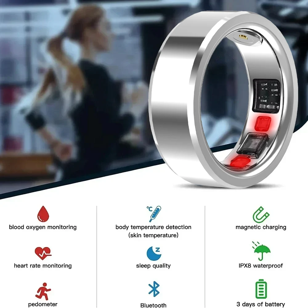 New Smart Ring Bracelet Bluetooth Finger Digital Ring Blood Oxygen Blood Pressure Sleep Heart Rate Monitoring Waterproof Ring