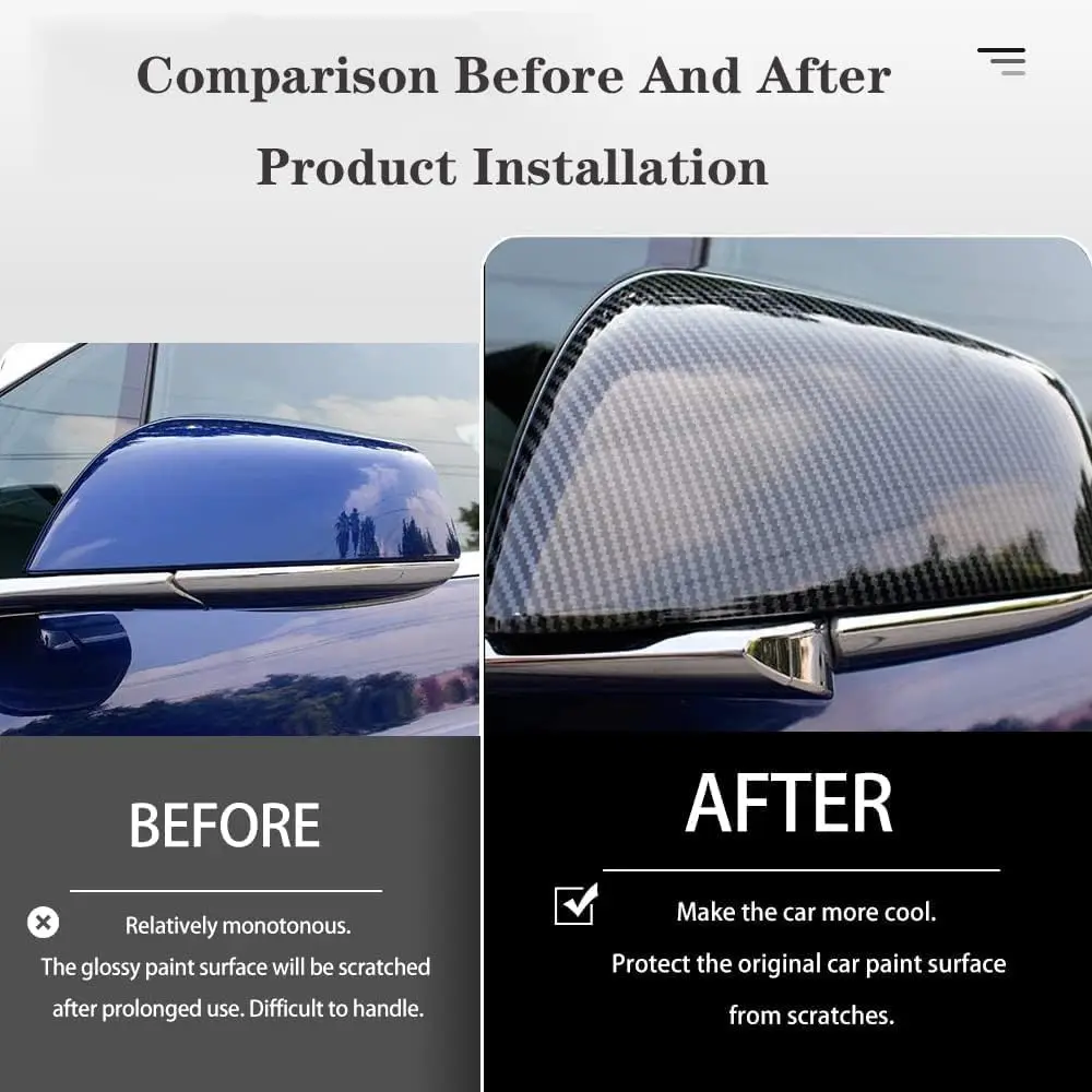 ل تسلا نموذج S 2021 2023 ألياف الكربون الجافة غطاء مرآة الرؤية الخلفية رائجة البيع #5