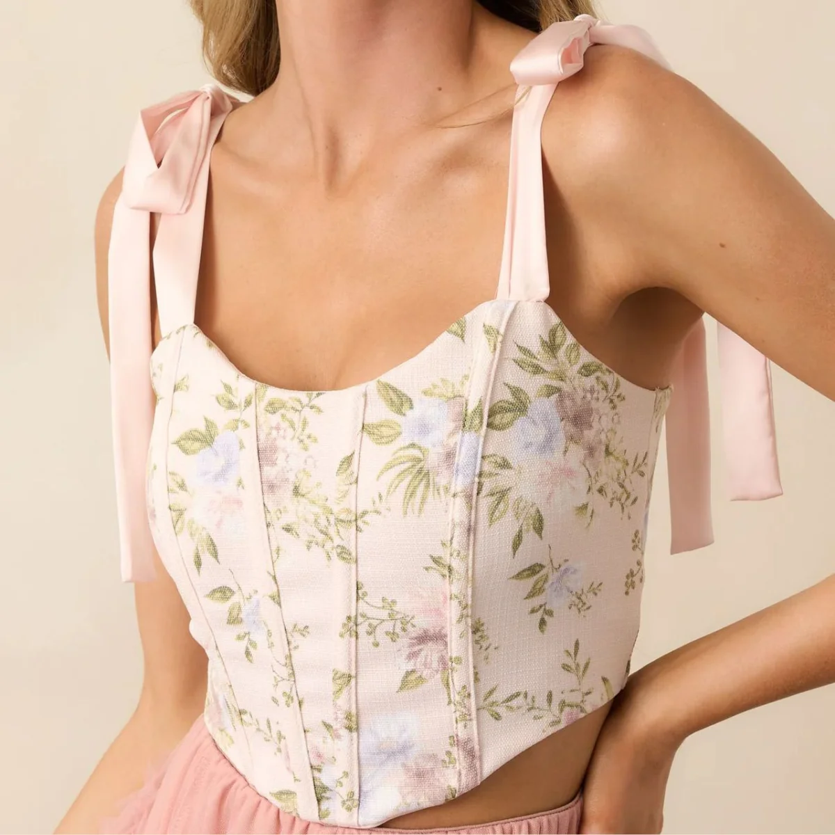 

Summer Floral Printed Corset Fashion Lace-up Crop Tops Sexy Sleeveless Halter Fit Corsets Women's Slim Tank Top Party Short Vest