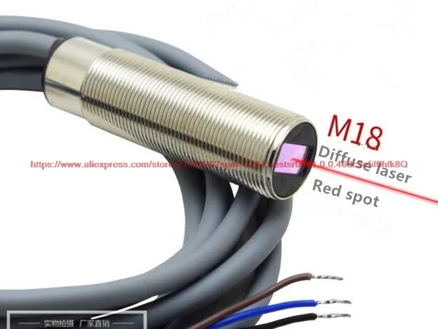 

M18 Diffuse Reflective Photoelectric Switch Laser Sensor Replaces Dual Color Standard 24V Three-wire Normally Open