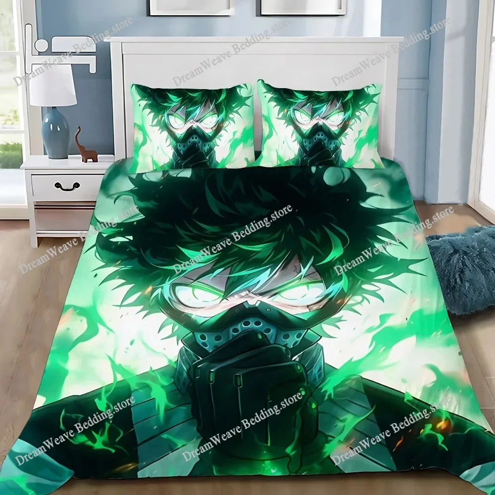 Home Textile Cartoons My H-Hero A-Academia Cover Duvet Cover Pillow Case Boy Girl Polyester Bedding Set King Queen Twin SizeFQH