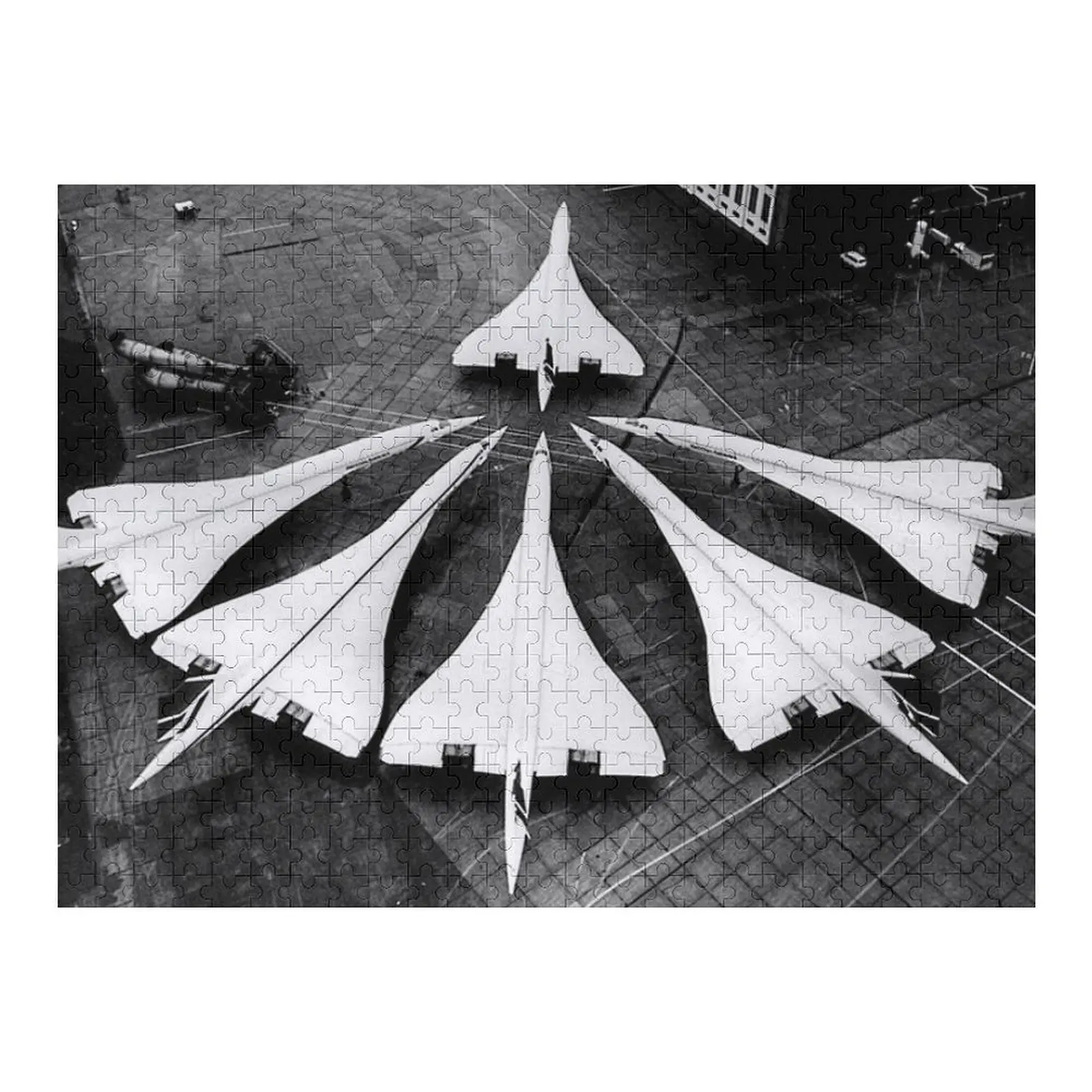 

Entire British Concorde Fleet Heathrow 1986 Jigsaw Puzzle Custom Wood Personalized Name Puzzle