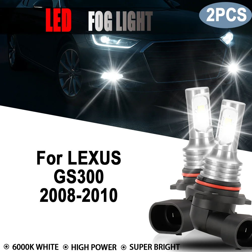 

20000LM Car Fog Light Bulbs 2Pcs High Power Canbus 90W Super Bright 6000K White Auto Fog Lamp For LEXUS GS300 2008 2009 2010