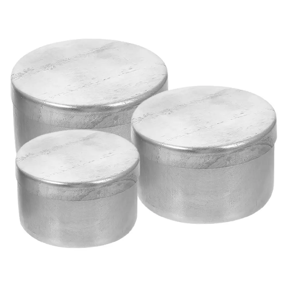 

3 Pcs Aluminum Storage Jar Small Tins with Lids Cream Container Containers Weighing Dish