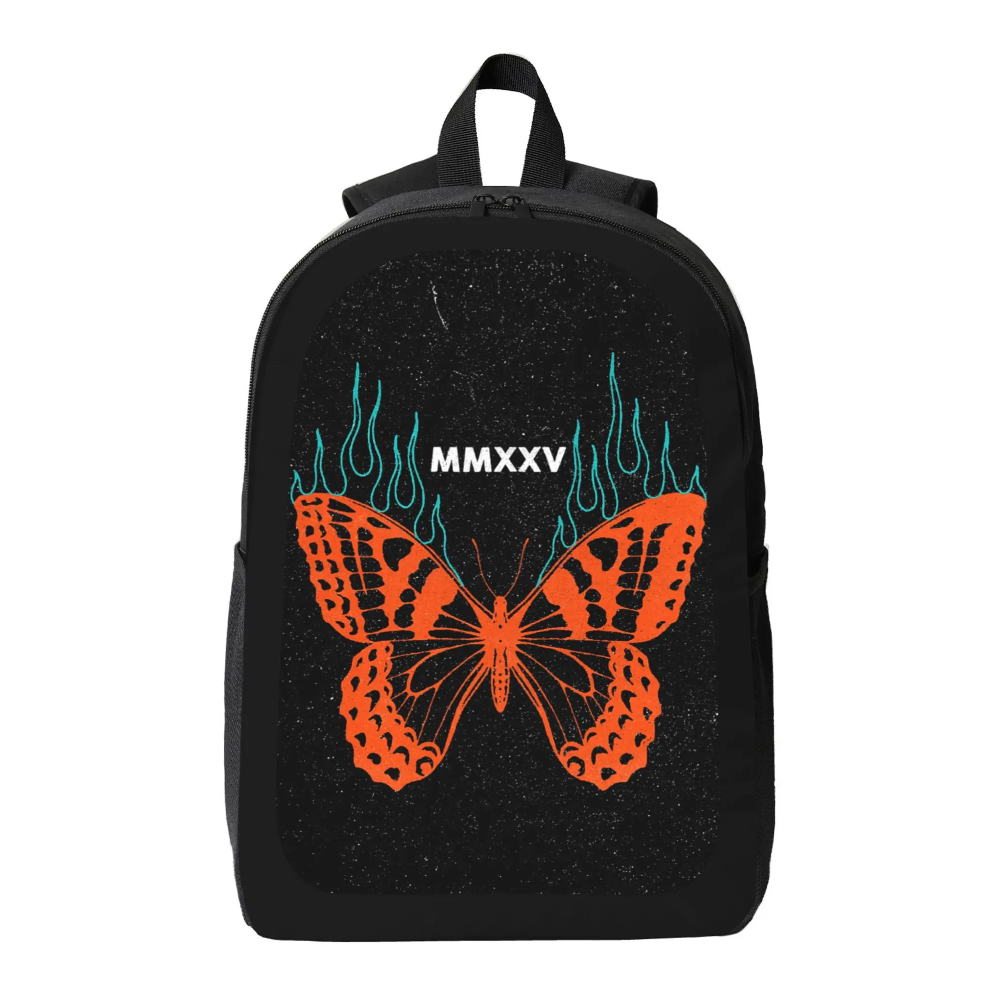 

Butterfly Printed School Bag - Lightweight Large Capacity Backpack with Adjustable Shoulder Strap, Durable Casual Style