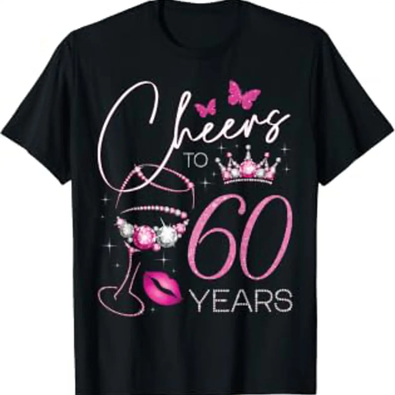 Lustiges T-Shirt zum 60. Geburtstag der Königin, Vintage-Stil, gewaschener Streetwear-Look für Herren, bequem, lässig, grafische Mode