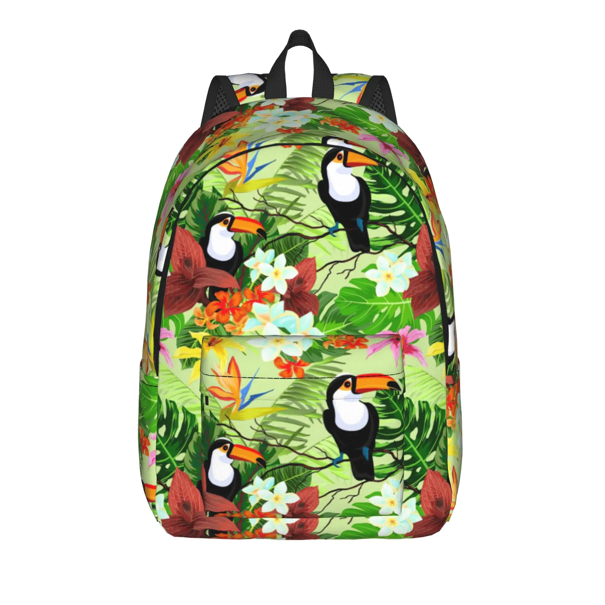 Tropical Birds And Flowers   (1) Backpack  Workout Backpacks Teen Colorful Large School Bags Fashion Rucksack