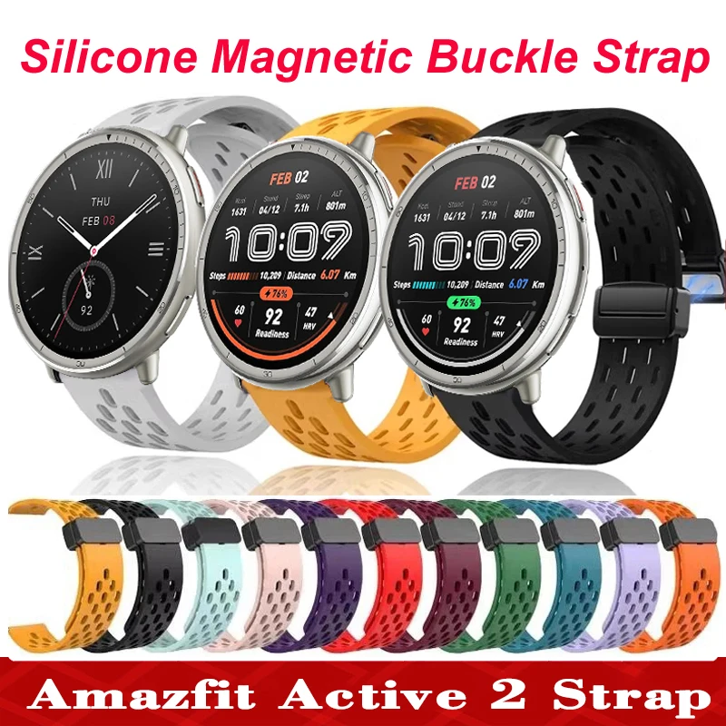 22mm 20mm cinturino con fibbia magnetica in silicone per Amazfit Active 2 cinturino sportivo per Amazfit GTR4 3 47mm GTS2 3 4 4mini Bip 3 5 5 unità
