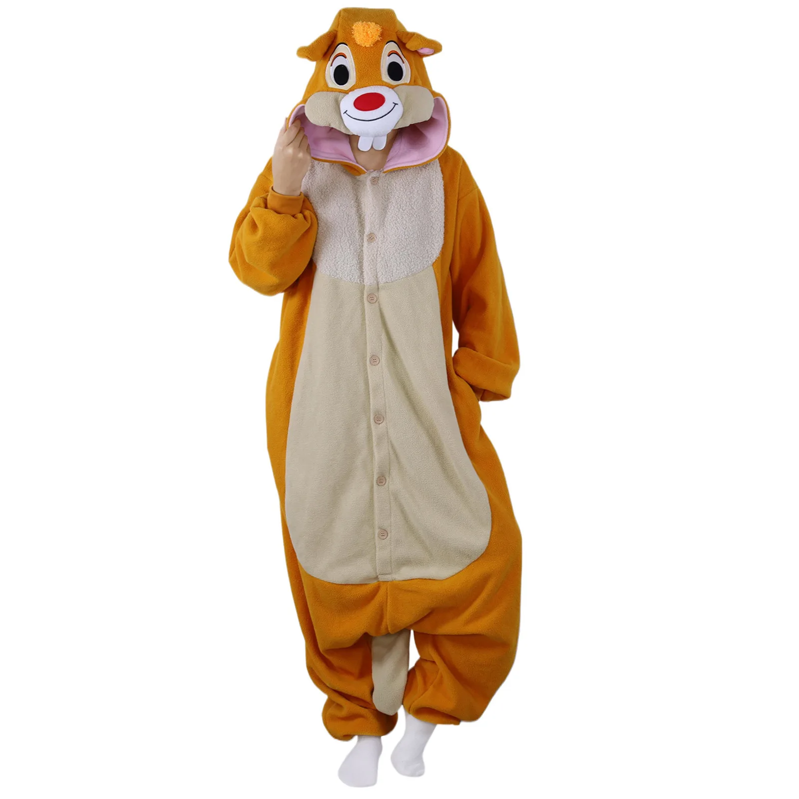 Anime Cartoon Animals Unisex Kawaii Kangaroo Squirrel Rabbit One-piece Home Pajamas Halloween Performance Cosplay Costume 2025 - Image 4