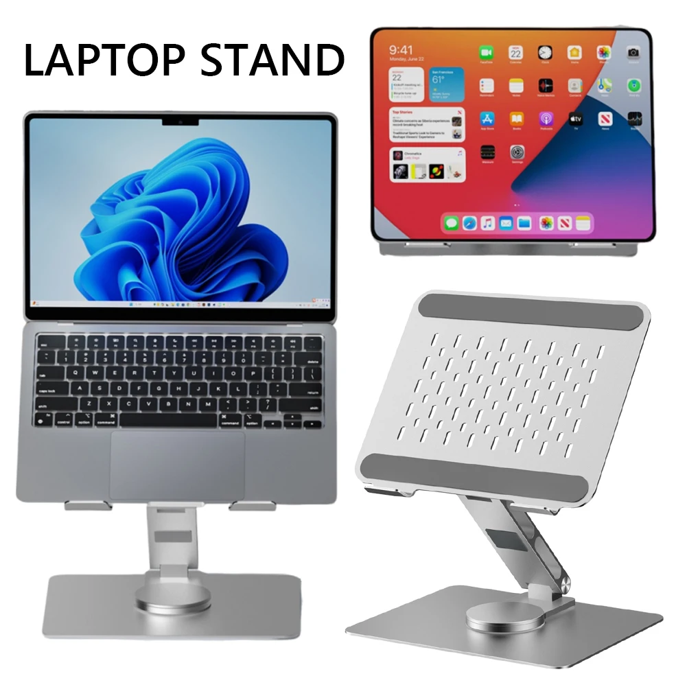 

Foldable Laptop Riser with 360 Swivel Base Ergonomic Riser Holder Aluminum Notebook Stand Holder for Computer Desk