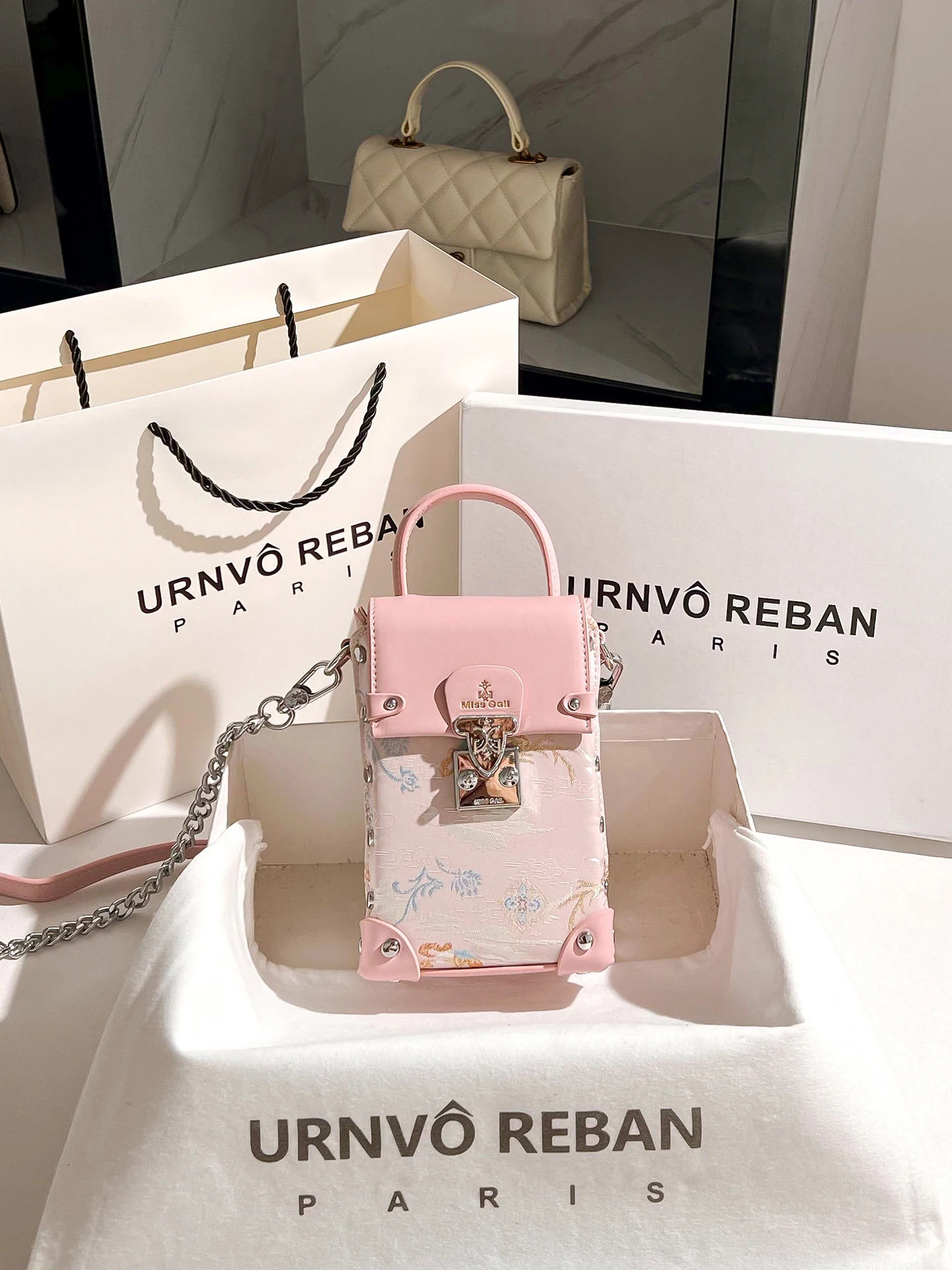 

Сумка с вышивкой Box Sle URNVO REBAN, лето 2022, новинка розового цвета, сумка через плечо для телефона, повседневная сумка с мягкой ручкой