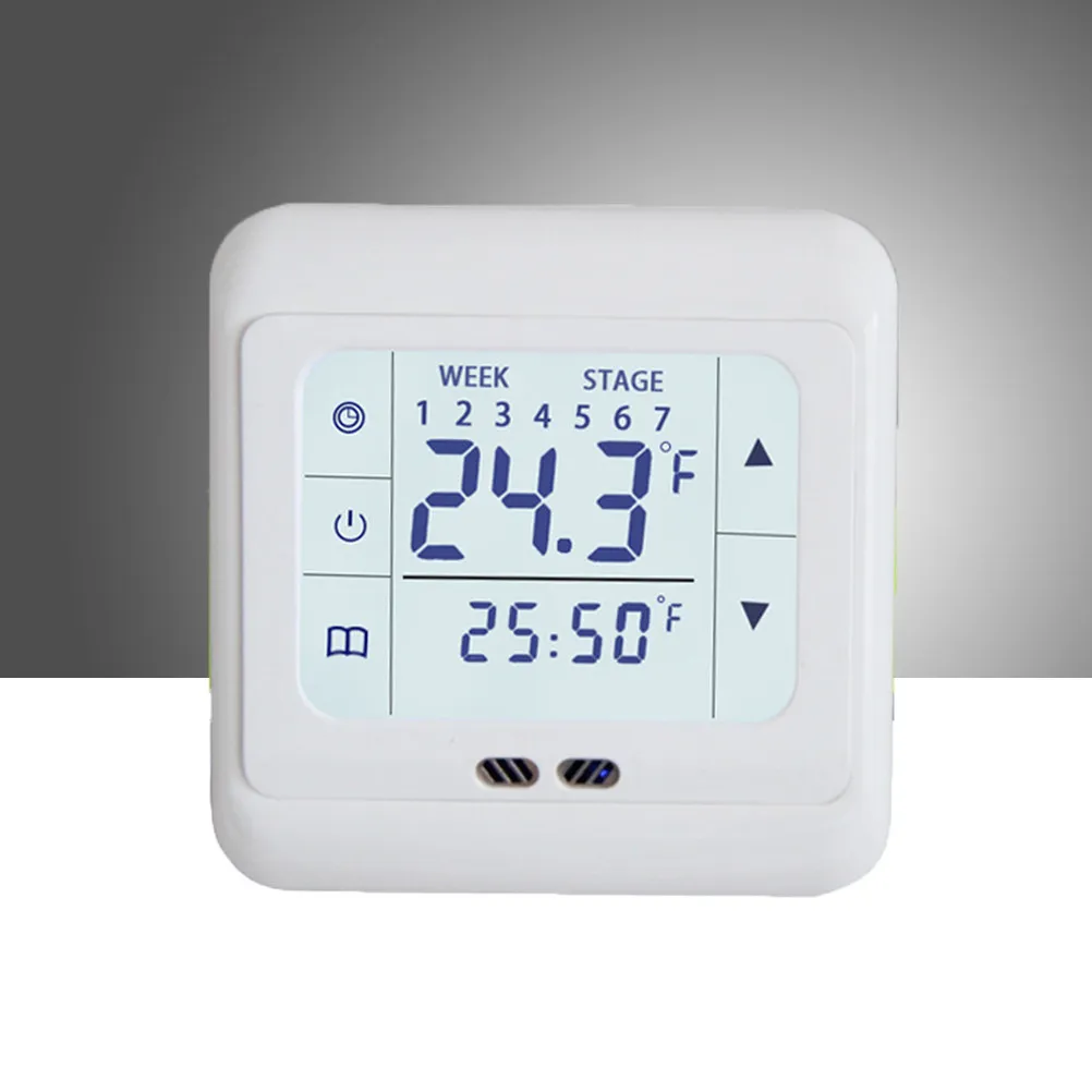 Programmable Screen Heating Thermostat for Electric Underfloor Floor Heating System with Large LCD White Backlight
